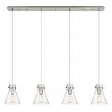  124-410-1PS-SN-G411-8SDY - Newton Cone - 4 Light - 52 inch - Brushed Satin Nickel - Linear Pendant