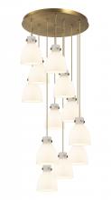  126-410-1PS-BB-G412-8WH - Newton Bell - 12 Light - 27 inch - Brushed Brass - Multi Pendant