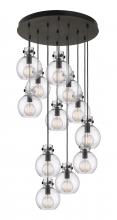  126-410-1PS-BK-G410-8SDY - Newton Sphere - 12 Light - 27 inch - Matte Black - Cord hung - Multi Pendant