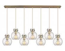  127-410-1PS-BB-G410-8SDY - Newton Sphere - 7 Light - 52 inch - Brushed Brass - Cord hung - Linear Pendant