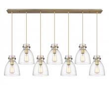  127-410-1PS-BB-G412-8SDY - Newton Bell - 7 Light - 52 inch - Brushed Brass - Linear Pendant