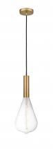  198-1P-BB-BB164LED - Edison - 1 Light - 7 inch - Brushed Brass - Cord hung - Mini Pendant