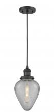  201C-BK-G165 - Geneseo - 1 Light - 7 inch - Matte Black - Cord hung - Mini Pendant