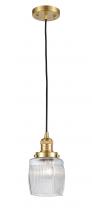  201C-SG-G302 - Colton - 1 Light - 6 inch - Satin Gold - Cord hung - Mini Pendant