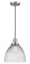  201C-SN-G222 - Seneca Falls - 1 Light - 10 inch - Brushed Satin Nickel - Cord hung - Mini Pendant