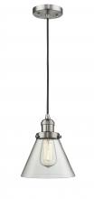  201C-SN-G42 - Cone - 1 Light - 8 inch - Brushed Satin Nickel - Cord hung - Mini Pendant