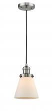  201C-SN-G61 - Cone - 1 Light - 6 inch - Brushed Satin Nickel - Cord hung - Mini Pendant