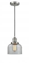  201C-SN-G72 - Bell - 1 Light - 8 inch - Brushed Satin Nickel - Cord hung - Mini Pendant