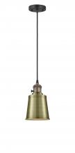  201CSW-BAB-M9-AB - Addison - 1 Light - 5 inch - Black Antique Brass - Cord hung - Mini Pendant