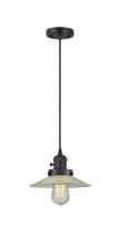  201CSW-BK-G2 - Halophane - 1 Light - 9 inch - Matte Black - Cord hung - Mini Pendant