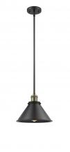  201S-BAB-M10-BK - Briarcliff - 1 Light - 10 inch - Black Antique Brass - Stem Hung - Mini Pendant