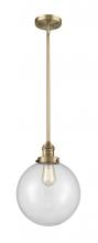  201S-BB-G202-10 - Beacon - 1 Light - 10 inch - Brushed Brass - Stem Hung - Mini Pendant