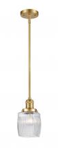  201S-SG-G302 - Colton - 1 Light - 6 inch - Satin Gold - Stem Hung - Mini Pendant