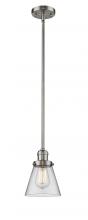  201S-SN-G62 - Cone - 1 Light - 6 inch - Brushed Satin Nickel - Stem Hung - Mini Pendant