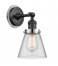  203BK-BPPC-HRPC-G62 - Cone - 1 Light - 6 inch - Matte Black - Sconce