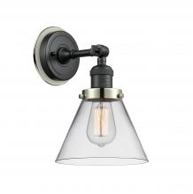  203BK-BPPN-HRPN-G42 - Cone - 1 Light - 8 inch - Matte Black - Sconce