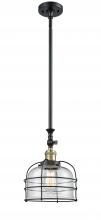  206-BAB-G72-CE - Bell Cage - 1 Light - 9 inch - Black Antique Brass - Stem Hung - Mini Pendant