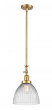  206-SG-G222 - Seneca Falls - 1 Light - 10 inch - Satin Gold - Stem Hung - Mini Pendant