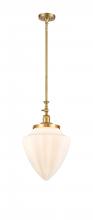  206-SG-G661-12 - Bullet - 1 Light - 12 inch - Satin Gold - Stem Hung - Mini Pendant