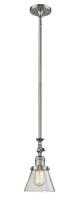  206-SN-G62 - Cone - 1 Light - 6 inch - Brushed Satin Nickel - Stem Hung - Mini Pendant