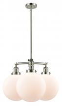  207-PN-G201-10 - Beacon - 3 Light - 24 inch - Polished Nickel - Stem Hung - Chandelier