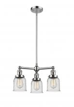  207-PN-G54 - Bell - 3 Light - 19 inch - Polished Nickel - Stem Hung - Chandelier