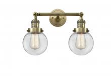  208-AB-G202-6 - Beacon - 2 Light - 17 inch - Antique Brass - Bath Vanity Light