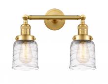 Innovations Lighting 208-SG-G513 - Bell - 2 Light - 16 inch - Satin Gold - Adjustable Bath Vanity Light