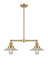  209-SG-G2 - Halophane - 2 Light - 21 inch - Satin Gold - Stem Hung - Island Light