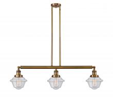Innovations Lighting 213-BB-G534 - Oxford - 3 Light - 40 inch - Brushed Brass - Stem Hung - Island Light