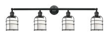  215-BK-G51-CE - Bell Cage - 4 Light - 42 inch - Matte Black - Bath Vanity Light