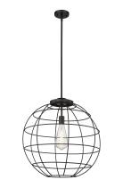  221-1S-BK-CE-22-BK - Lake Placid - 1 Light - 22 inch - Matte Black - Pendant