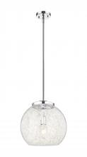  221-1S-PC-G1216-14WM - White Mouchette - 1 Light - 14 inch - Polished Chrome - Stem Hung - Pendant