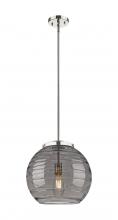  221-1S-PN-G1213-14SM - Athens Deco Swirl - 1 Light - 14 inch - Polished Nickel - Stem Hung - Pendant