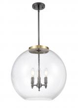  221-3S-BAB-G124-18-LED - Athens - 3 Light - 18 inch - Black Antique Brass - Cord hung - Pendant