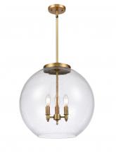  221-3S-BB-G124-18-LED - Athens - 3 Light - 18 inch - Brushed Brass - Cord hung - Pendant