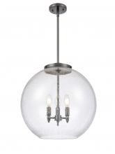  221-3S-BK-G124-18-LED - Athens - 3 Light - 18 inch - Matte Black - Cord hung - Pendant