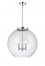  221-3S-PC-G124-18-LED - Athens - 3 Light - 18 inch - Polished Chrome - Cord hung - Pendant