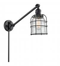  237-BK-G54-CE - Bell Cage - 1 Light - 8 inch - Matte Black - Swing Arm