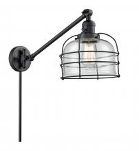  237-BK-G72-CE - Bell Cage - 1 Light - 8 inch - Matte Black - Swing Arm