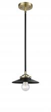  284-1S-BAB-M6-BK - Railroad - 1 Light - 8 inch - Black Antique Brass - Cord hung - Mini Pendant