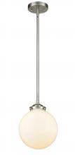  284-1S-SN-G201-8-LED - Beacon - 1 Light - 8 inch - Brushed Satin Nickel - Cord hung - Mini Pendant