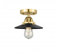  288-1C-SG-M6-BK - Railroad - 1 Light - 8 inch - Satin Gold - Semi-Flush Mount