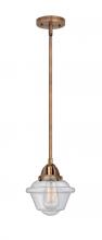  288-1S-AC-G534 - Oxford - 1 Light - 8 inch - Antique Copper - Cord hung - Mini Pendant