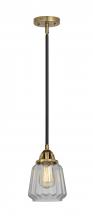  288-1S-BAB-G142 - Chatham - 1 Light - 7 inch - Black Antique Brass - Cord hung - Mini Pendant