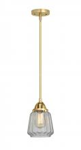  288-1S-SG-G142 - Chatham - 1 Light - 7 inch - Satin Gold - Cord hung - Mini Pendant