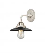  288-1W-PN-M6-BK - Railroad - 1 Light - 8 inch - Polished Nickel - Sconce