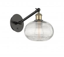 Innovations Lighting 317-1W-BAB-G555-8CL - Ithaca - 1 Light - 8 inch - Black Antique Brass - Adjustable Sconce