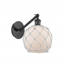  317-1W-BK-G121-8RW - Farmhouse Rope - 1 Light - 8 inch - Matte Black - Sconce