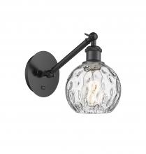  317-1W-BK-G1215-6 - Athens Water Glass - 1 Light - 6 inch - Matte Black - Sconce